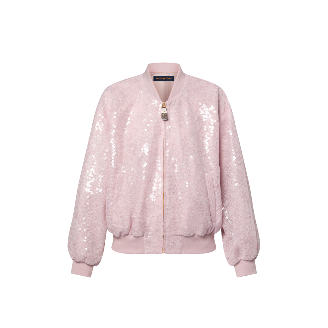 Pink glitter bomber on sale jacket